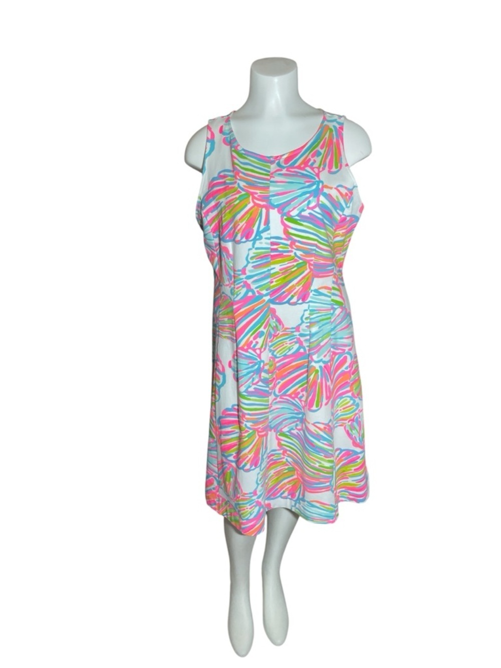 Lilly Pulitzer Felicity Dress Resort White Shellabrate Sleeveless Dress sz L